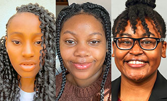 Jemimah Chukwuemeka ’26, Anya Robinson ’26, and Jada Respress ’23