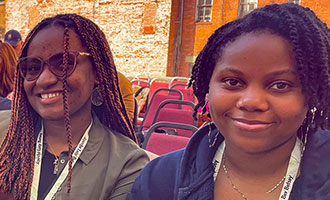 Jemimah Chukwuemeka ’26 (left) and Anya Robinson ’26