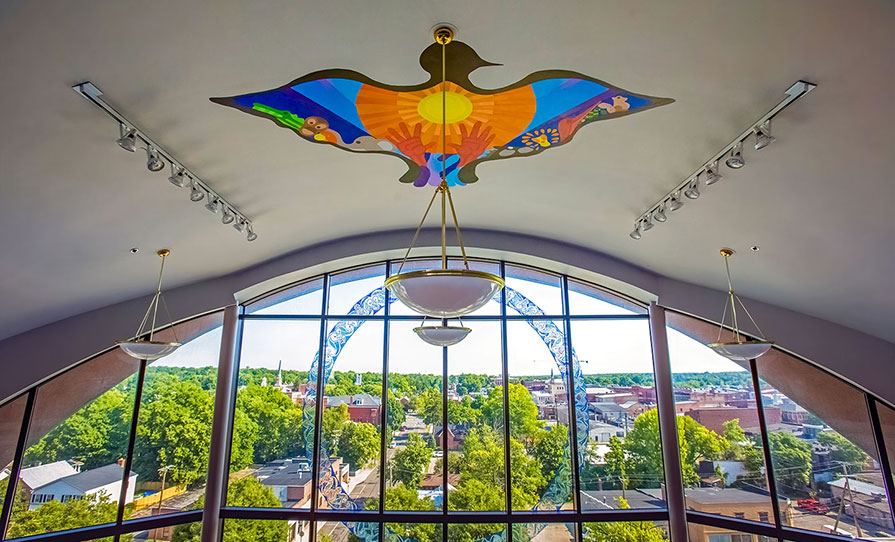 Peale Chapel Ceiling and Window View