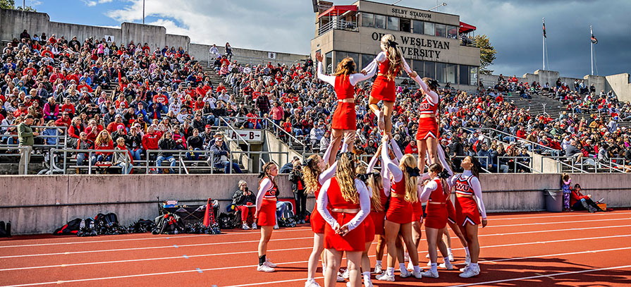 Cheerleader Pyramid in Selby Stadium