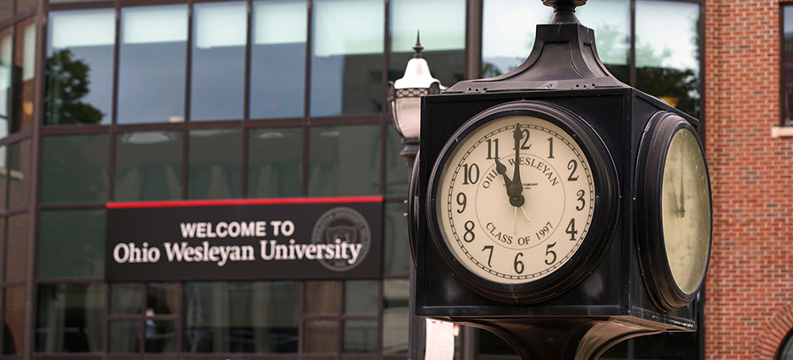 Clock Outside Hamilton-Williams Campus Center