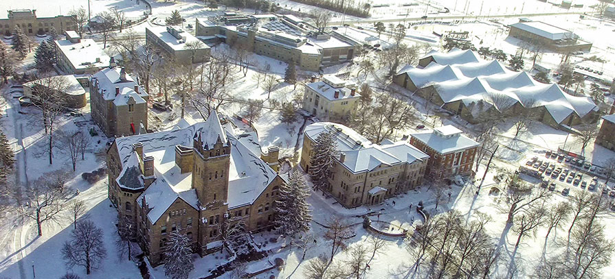 Snowy Campus Aerial